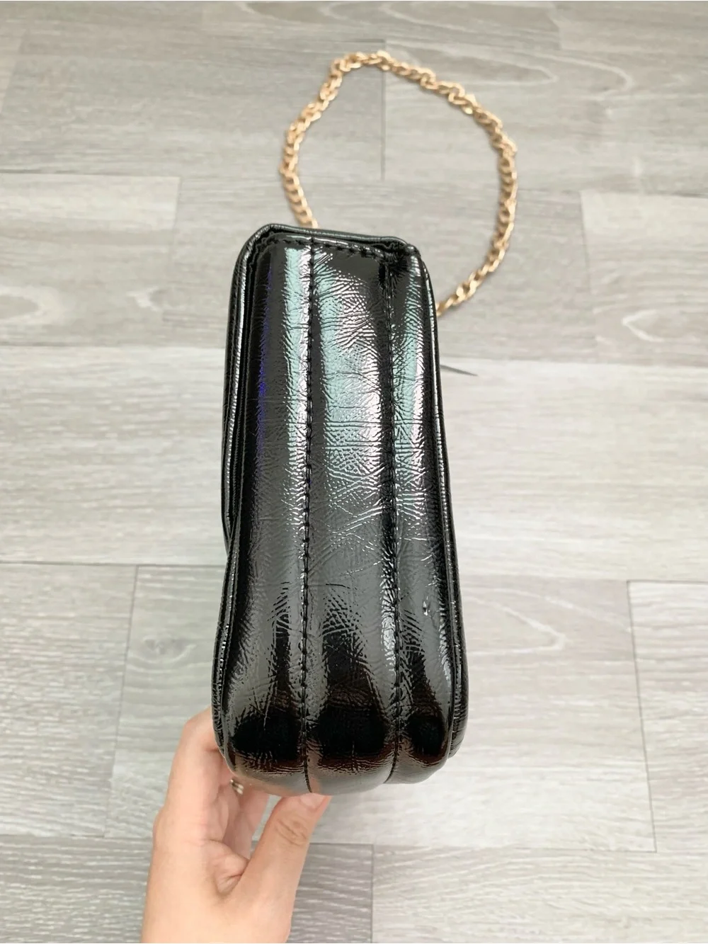 Forever 21 Black Faux Leather Quilted Chain Magnetic Crossbody Bag